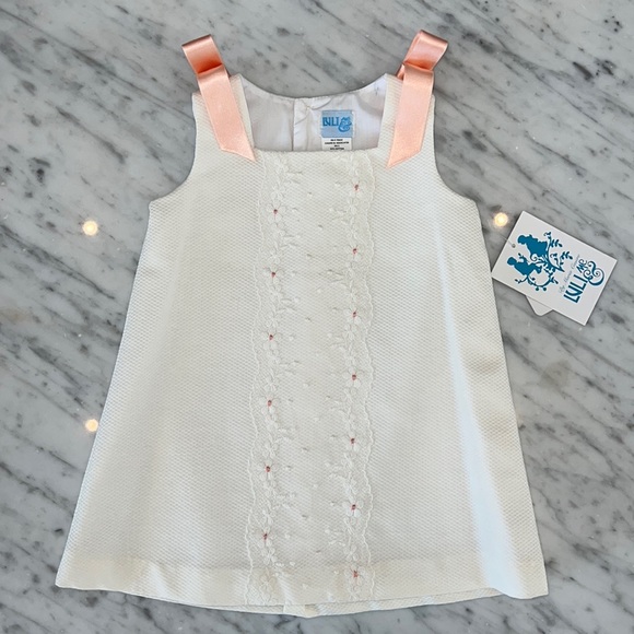 Luli & Me Baby Girls Pintucks & Lace Dress - Pink
